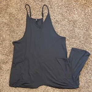 Women's Casual Sleeveless Jumpsuits Baggy Adjustable Strap Overalls with Pockets